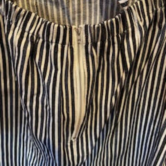 Anthropologie Mo:Vint Stripe Cut Out Midi Dress Stripe BackTie Anthropologie M - Picture 10 of 11